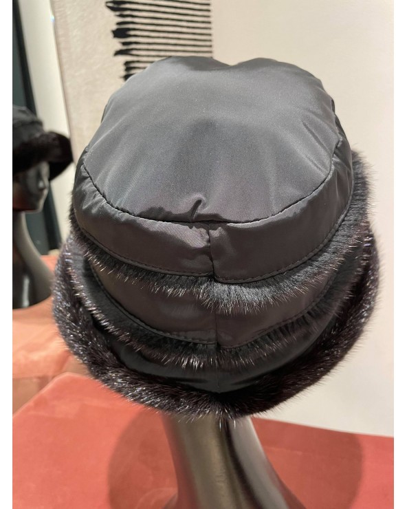 Chapeau noir en fourrure de vison TSANIKIDIS Ref: 2425