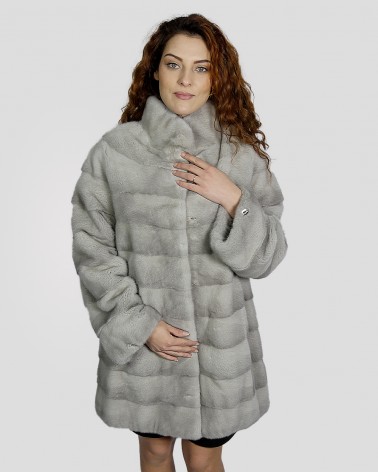Manteau gris en fourrure de vison femme LEVINSKY Ref: ROSARIO