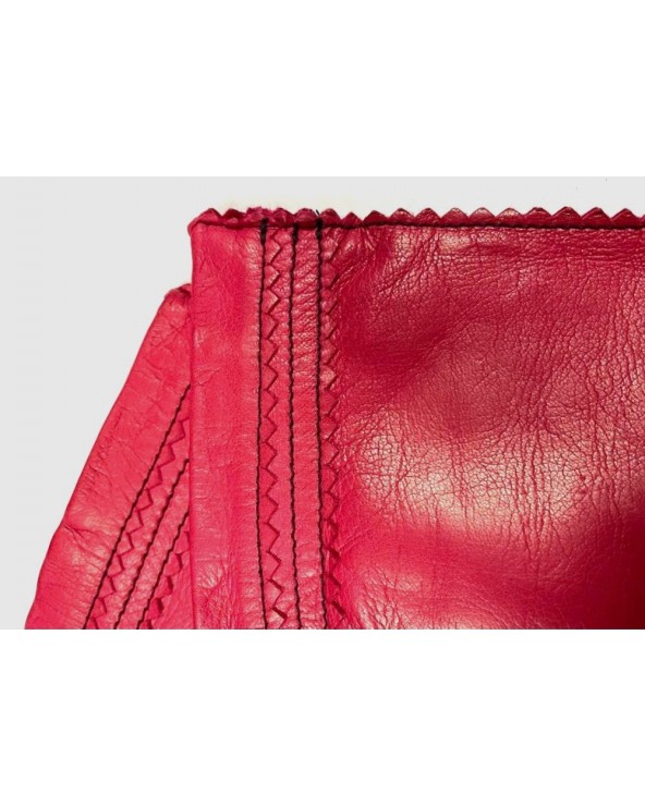 Gants femme rouge en cuir de chevreau GEORGES MORAND Ref: GT CIT 262DS